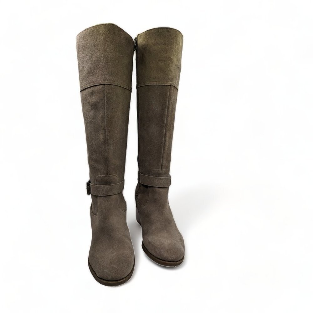 Marc Fisher Womens Calf Suede Tall Shaft $191 Gray Size 7.5 Wide - Picture 3 of 14